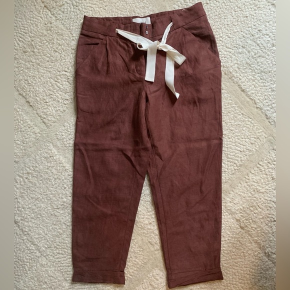 WILFRED Brown Cropped Dress Pants - Picture 1 of 3
